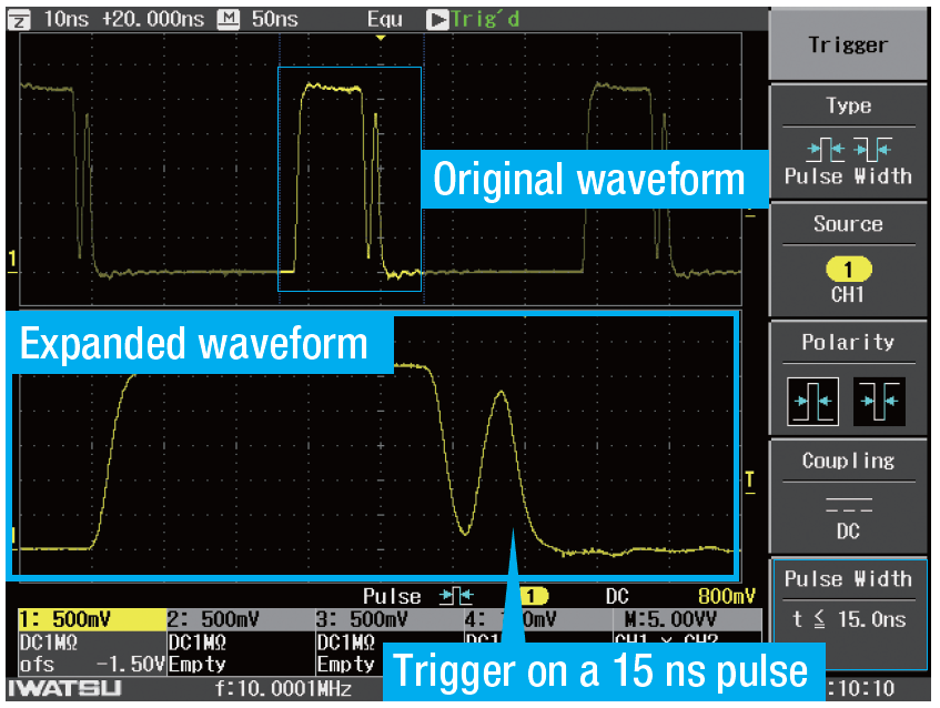 Pulse width trigger